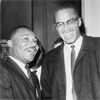 Martin Luther King en Malcolm X spreken