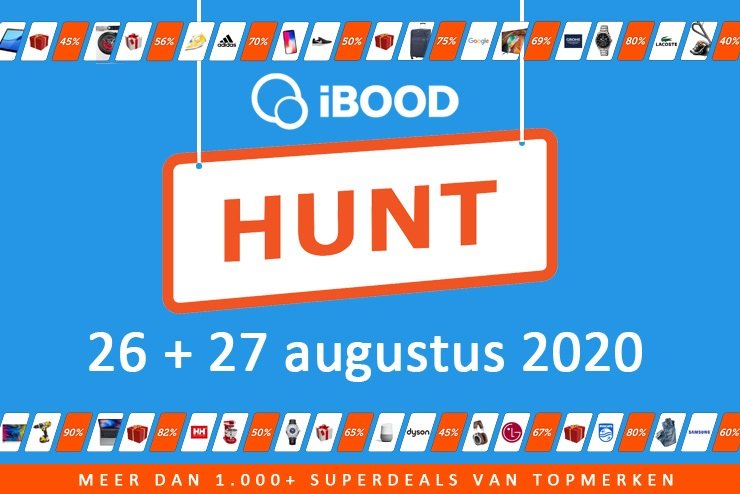 Dinsdag 25 augustus: iBOOD HUNT op 26 en 27 augustus 2020
