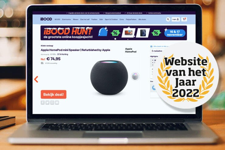 Donderdag 24 november: iBOOD grote winnaar Website van het Jaar 2022